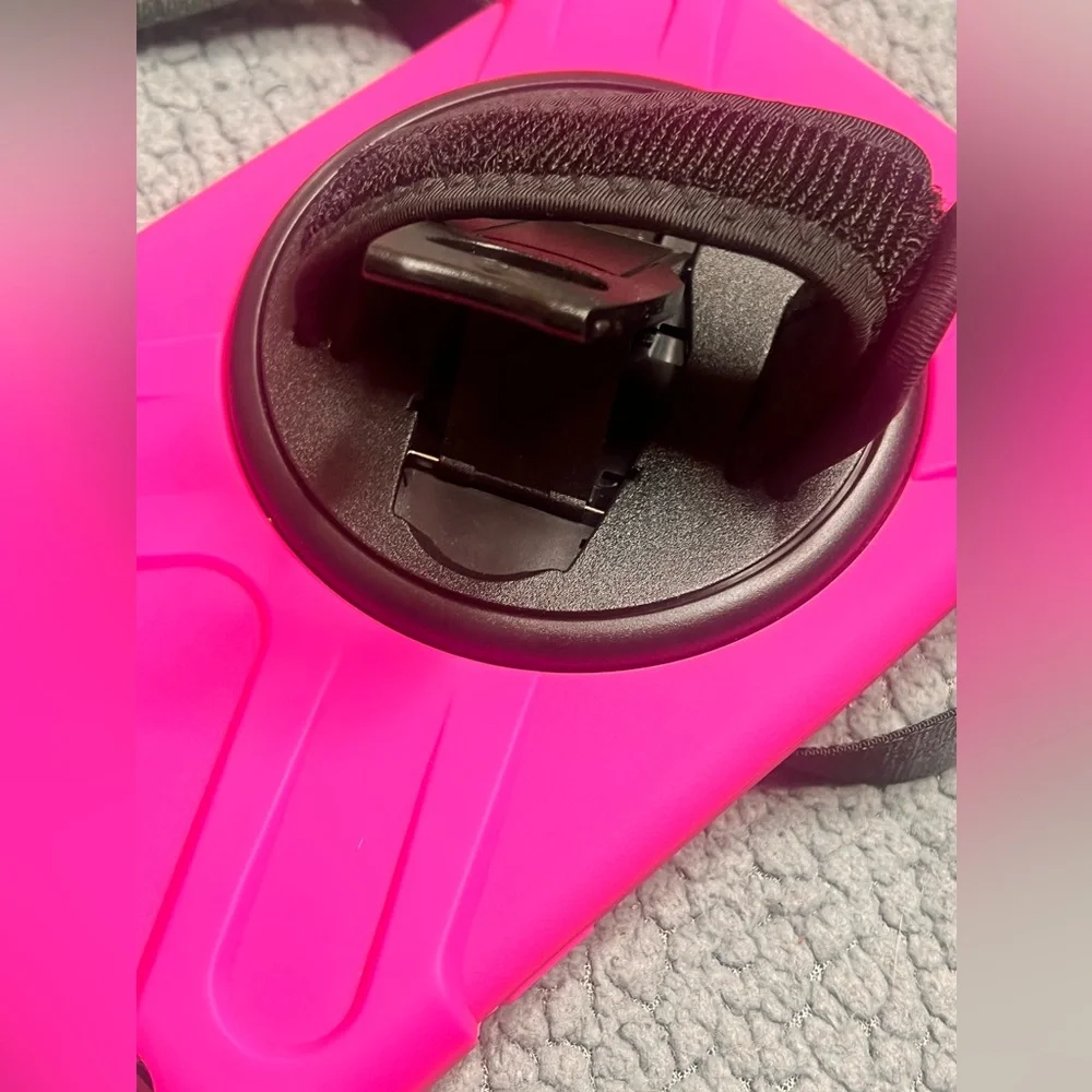 Pink Tablet Case With Stand, Hand Strap And Shoulder Strap